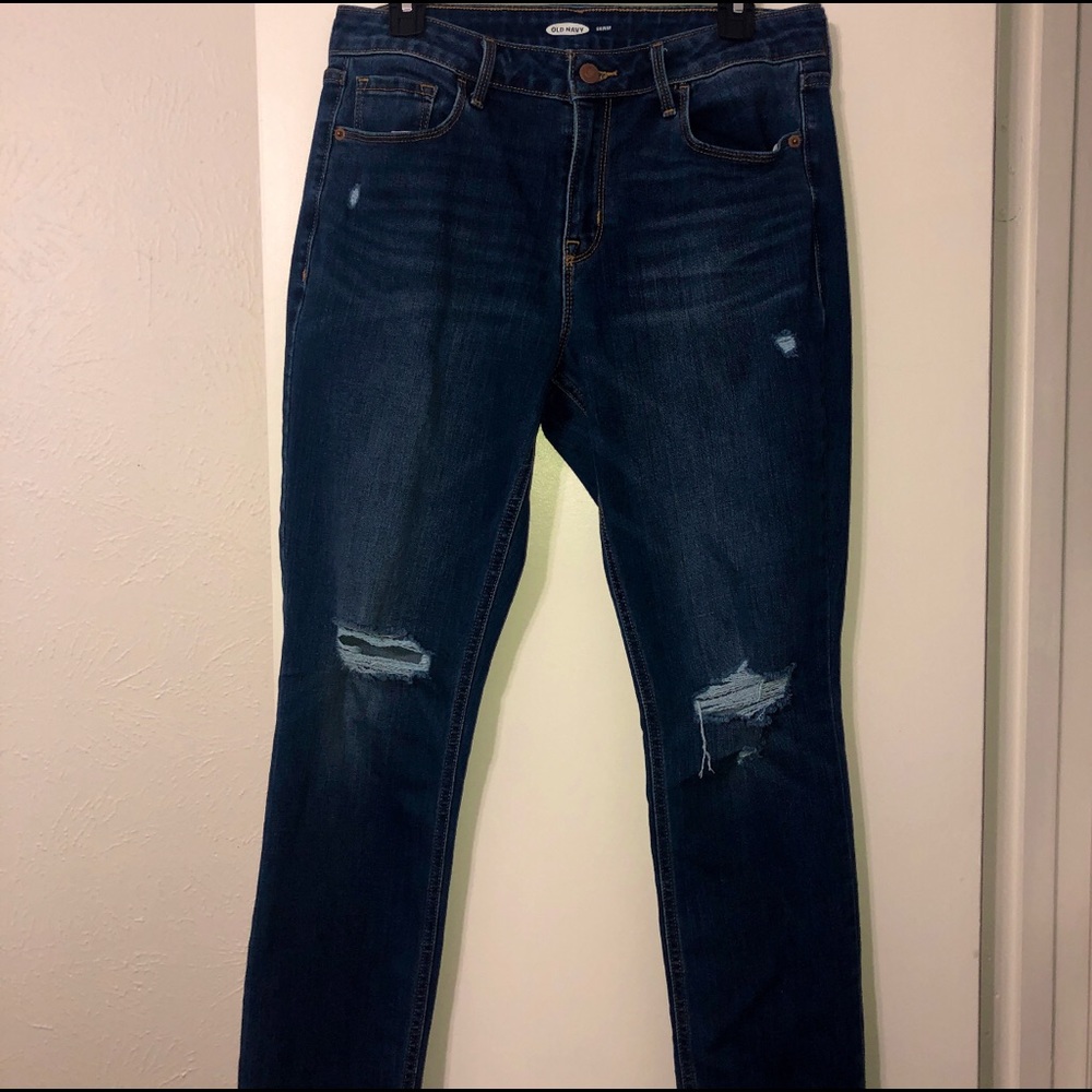 Old Navy High Waisted Distressed Skinny Jeans
